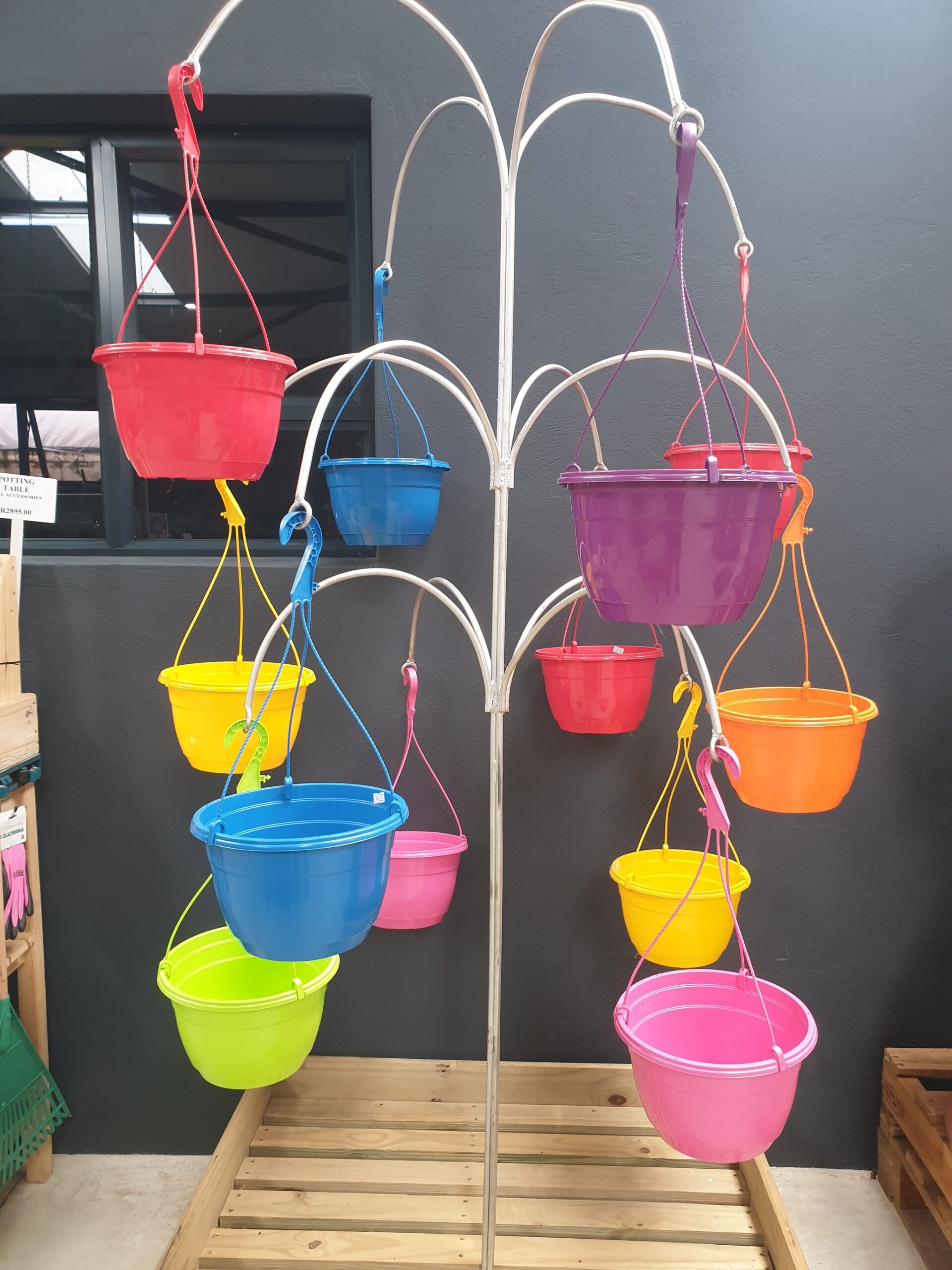 PLASTIC HANGING BASKET VARIOUS 25CM