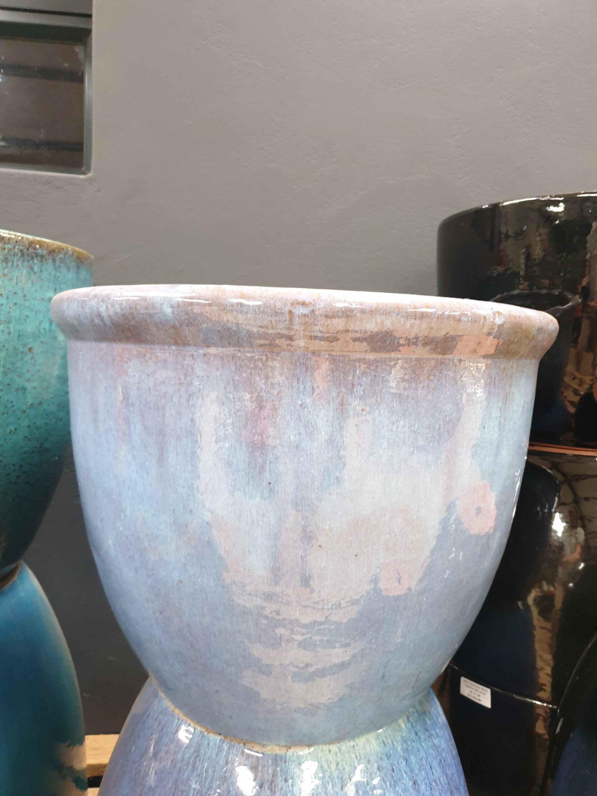 GLAZED CERAMIC ROUND POT 40X37