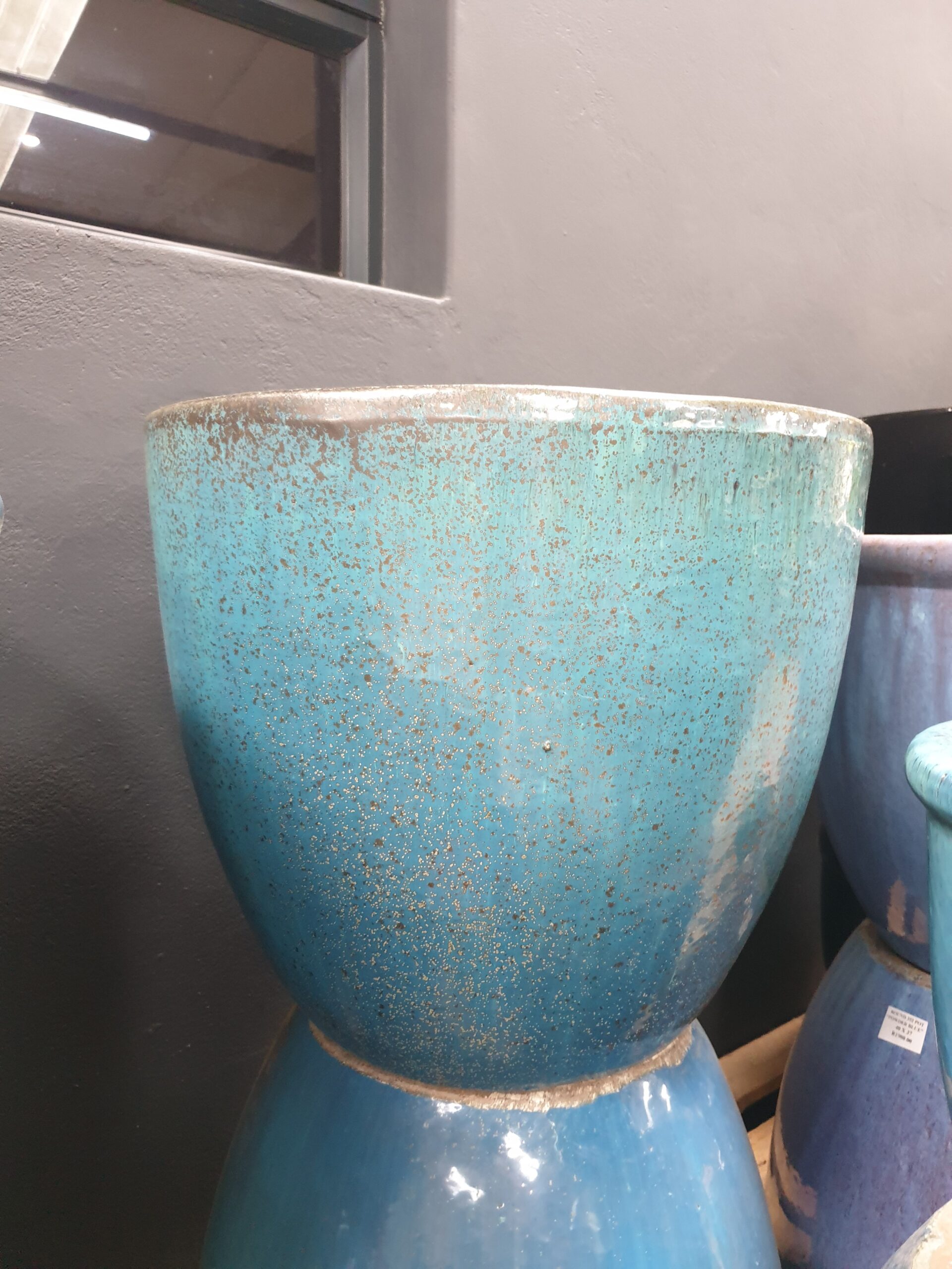 GLAZED CERAMIC ROUND POT 40X37