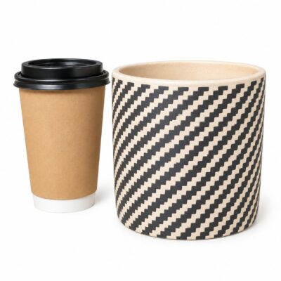 POT COVER BLACK/WHITE ZIGZAG 12.5CM