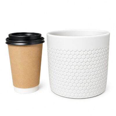 POT COVER WHITE HONEYCOMB 12.5CM